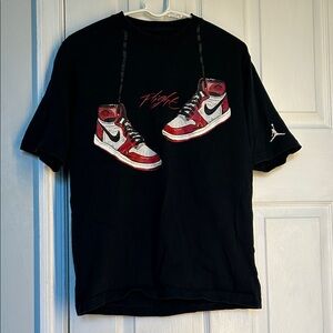 Nike Black and Red Graphic T-Shirt